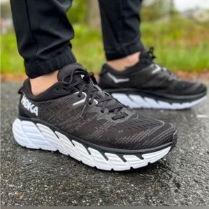 HOKA Womens Gaviota 4  Running Shoes Black/White Size 8 1/2